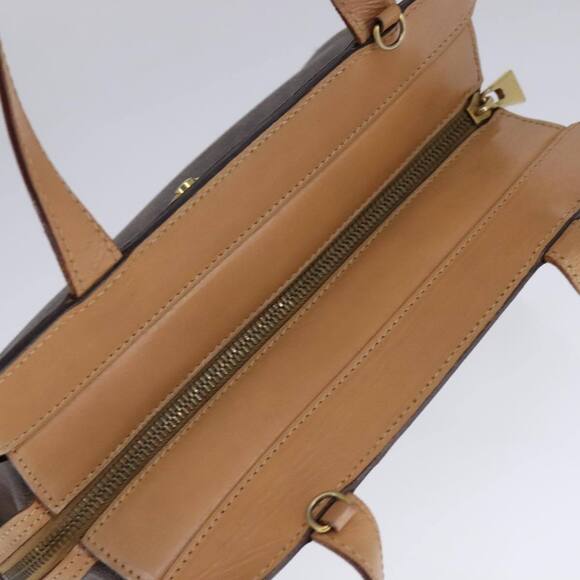 CELINE Macadam Canvas Hand Bag PVC Leather 2way Brown Auth 111490 - Picture 6 of 16